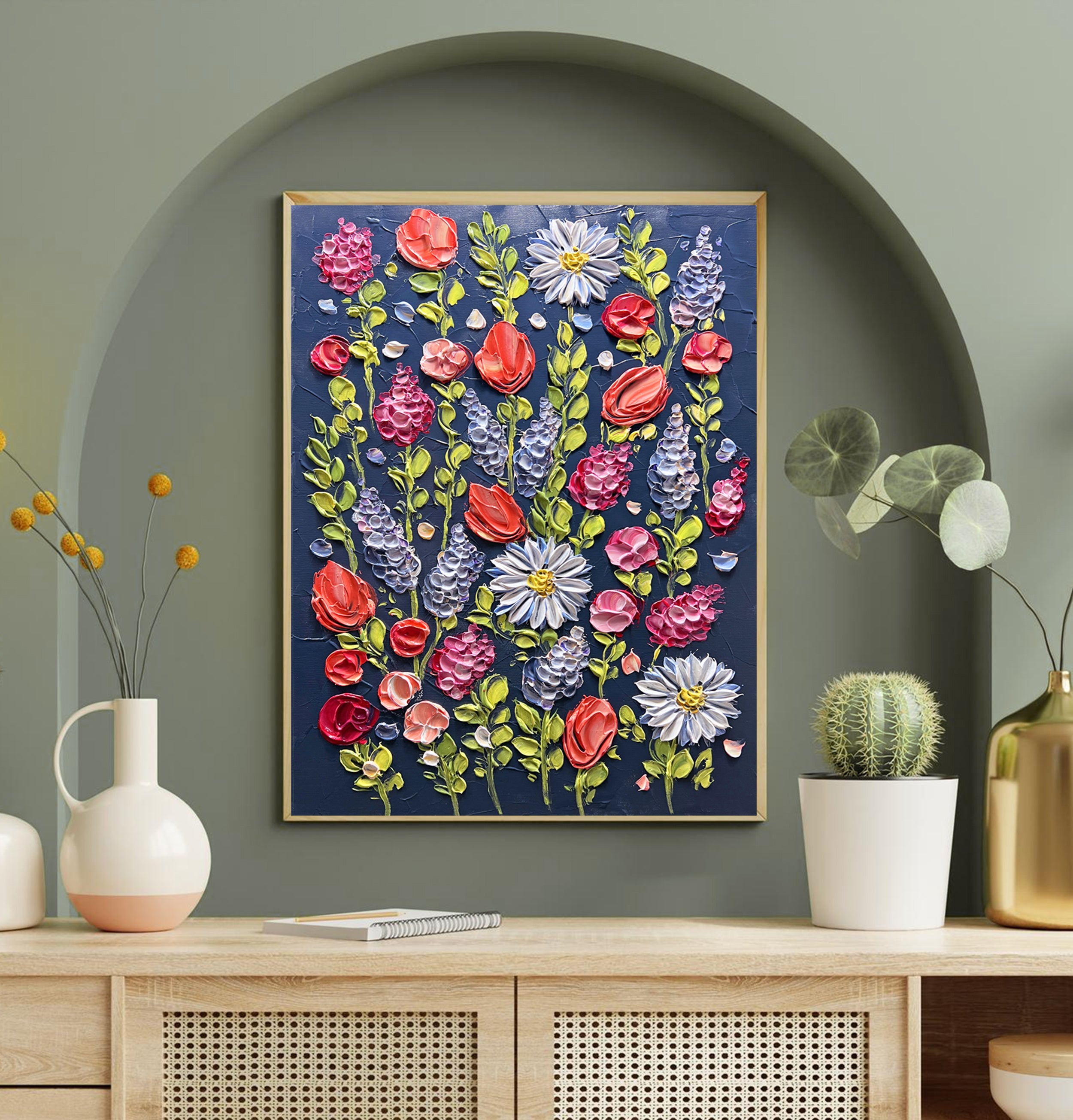 Wild Garden Textured 3D Floral Painting Textured Multicolor Flowers – Lana  Guise Gallery