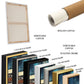 a picture frame, rolled canvas, rolled canvas, rolled canvas, rolled canvas,