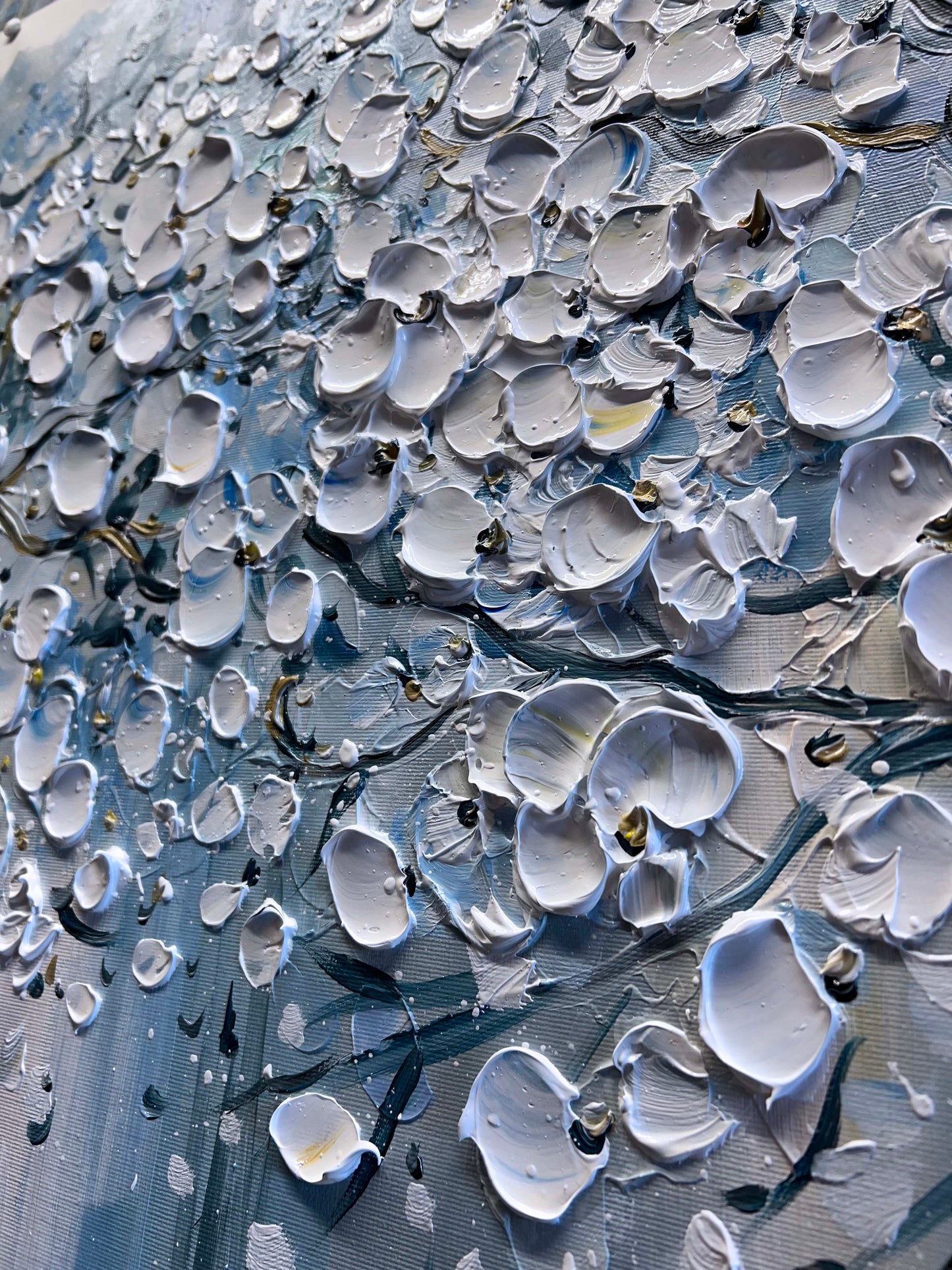 a painting with lots of water droplets on it