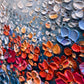 a close up of a glass vase with flowers on it