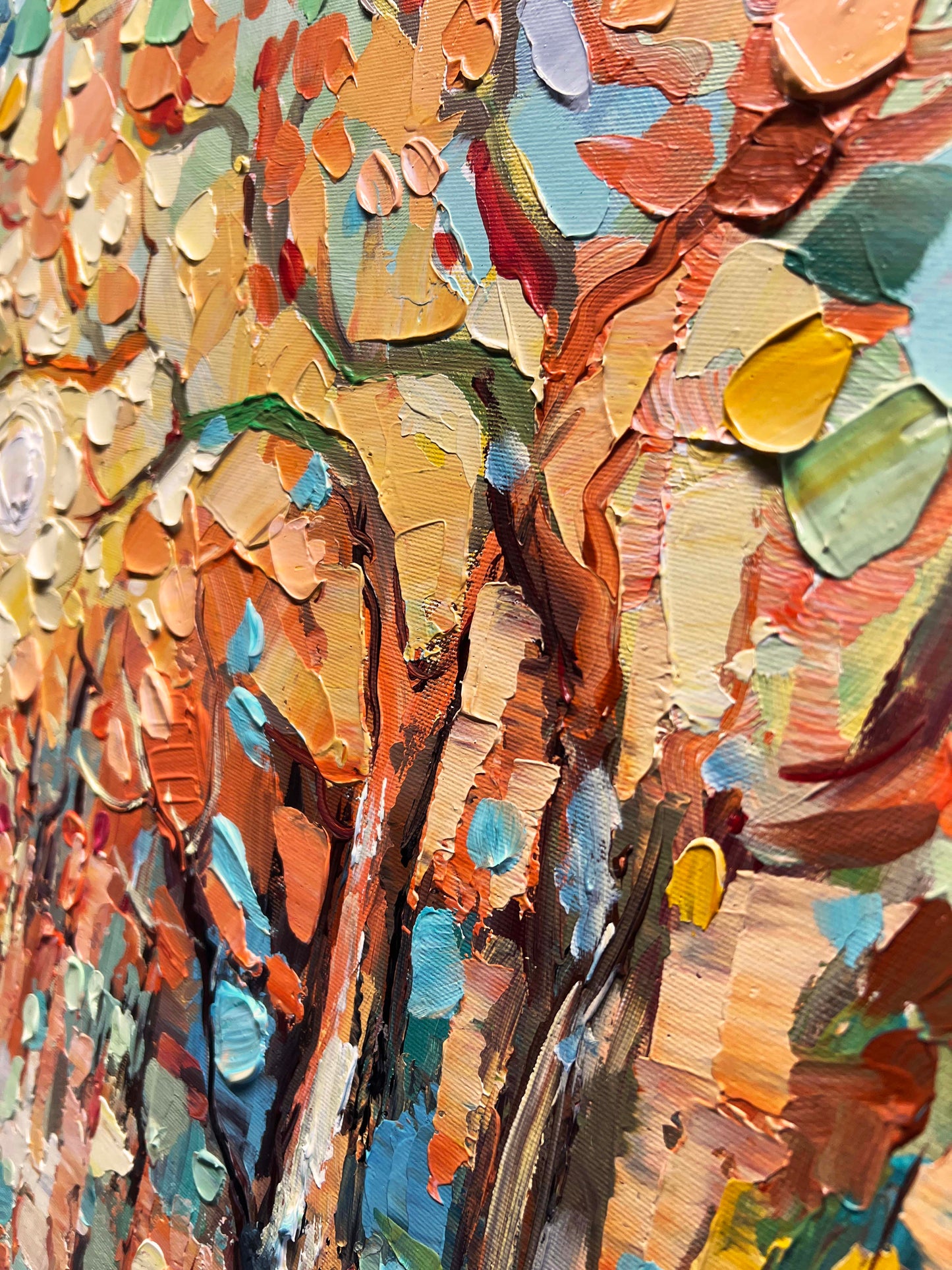 a painting of a tree with lots of leaves