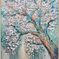 a painting of a tree with white flowers